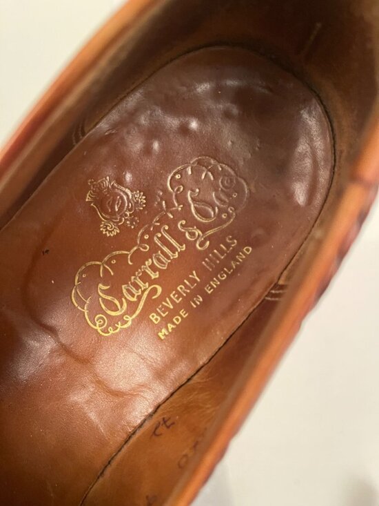 Vtg 80s Carroll & Co Beverly Hills Men\'s 9D Loafer Shoes Made in England Preppy main image 6